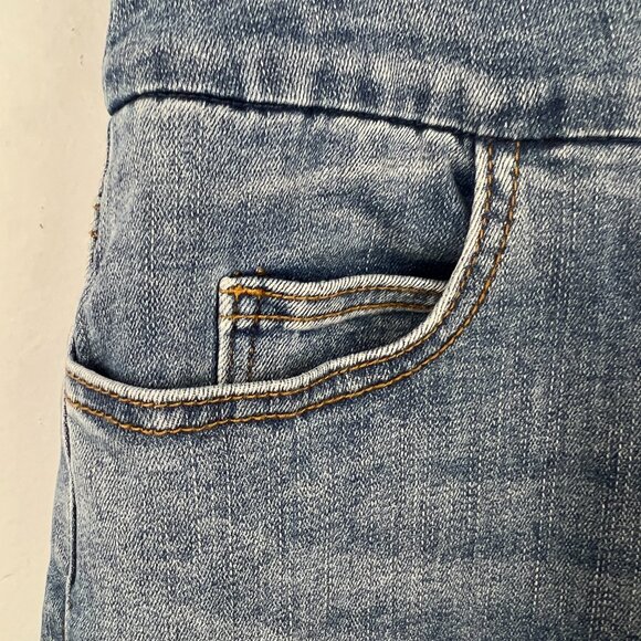 Coldwater Creek Patchwork Embroidered Pull-on Jeans Size 4 Boho Festival - Picture 3 of 6